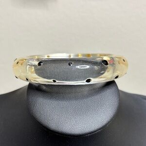Elegant Vintage Retro Pinup Clear and Black Polka Dot Bracelet